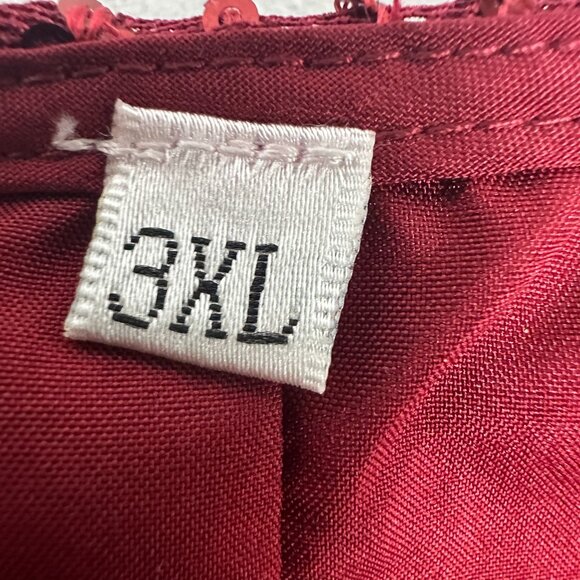Womens Sequin Embellished Red Blouse Size 3XL 100% Polyester - Picture 3 of 5